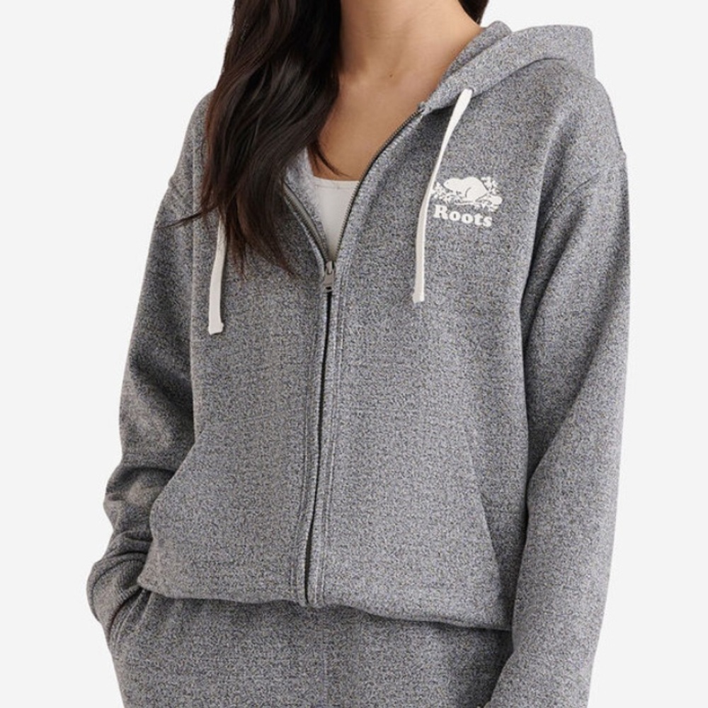 Roots Gray/White Women’s Zip-Up Hoodie
